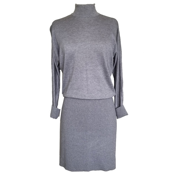 WHBM Gray Turtleneck Chemise Sweater Dress S - Picture 3 of 6